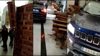 Un şofer a intrat cu maşina în biserică pentru a scăpa de Diavol! 