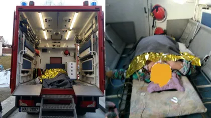 Misiune grea pentru SMURD: femeie de 250 kg scoasă pe geam şi transportată cu o ambulanţă specială