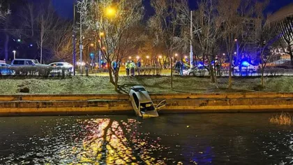 Accident lângă Cluj arena seara trecută! O mașină a ajuns în Someș în urma impactului cu alt autovehicul