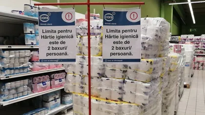 Hipermarketul Cora raţionalizează cumpărăturile de hârtie igienică: 