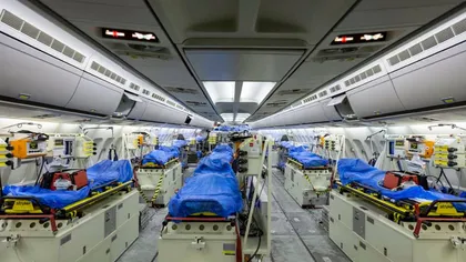 Cum arată avionul cu care Germania preia pacienţii confirmaţi cu COVID-19 din Europa. O adevărată secţie de terapie intensivă cu aripi
