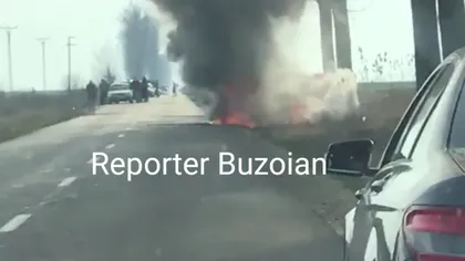 Accident grav, urmat de incendiu, la Buzău. Printre victime se află şi un bebeluş