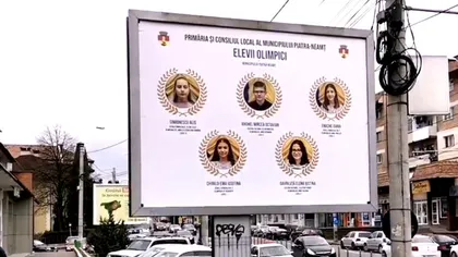 Elevii olimpici dintr-un oraş din România sunt promovaţi pe panourile publicitare din oraş