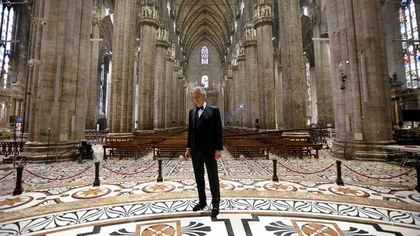 Andrea Bocelli, concert extraordinar de Paşte, fără spectatori, în Domul din Milano. Interpretarea tenorului e dumnezeiască VIDEO