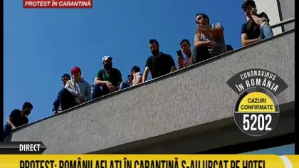 Protest la Craiova. Români aflaţi în carantină s-au urcat pe hotel suparaţi că nu sunt lăsaţi să plece acasă după 14 zile de izolare