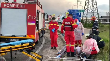 Accident spectaculos în Argeş. Şoferul a făcut atac de panică FOTO