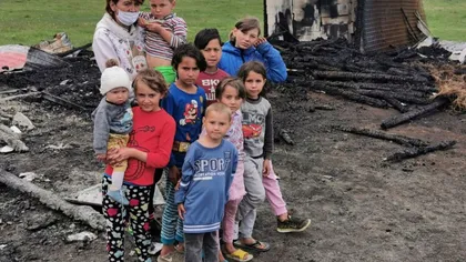 Disperarea unei familii cu 10 copii, care a pierdut toată agoniseala într-un incendiu: 