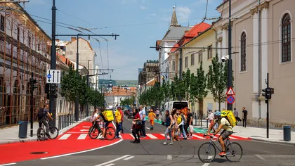 Cum arată strada Regele Ferdinand din Cluj. A fost modernizată: trotuare generoase şi piste de biciclete GALERIE FOTO