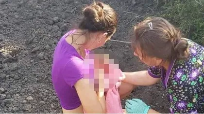 Un bebeluş născut pe câmp, abandonat chiar acolo. A fost găsit de o localnică: 