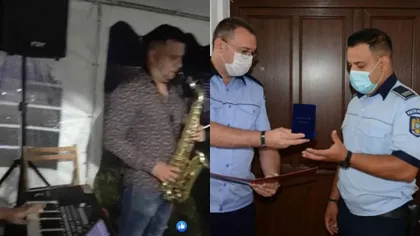 Un poliţist din Gorj premiat de Marcel Vela a cântat la un chef cu zeci de persoane. Agentul saxofonist este anchetat