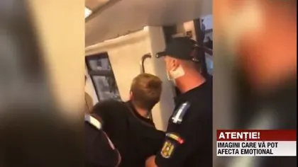 Tânărul încătuşat la metrou susţine că purta masca doar pe gură. 