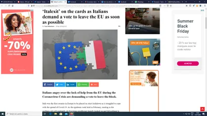 Brexitul are efect de domino. S-a lansat partidul Italexit, care doreşte să scoată Italia din Uniunea Europeană