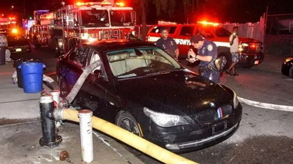 Gest extrem făcut de pompieri, după ce un BMW era parcat în dreptul unui hidrant: 