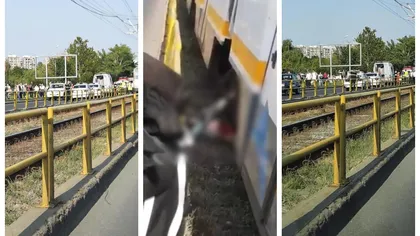 IMAGINI ŞOCANTE! Accident mortal pe Linia 41, în zona Crângaşi. Un bărbat a fost călcat de tramvai FOTO