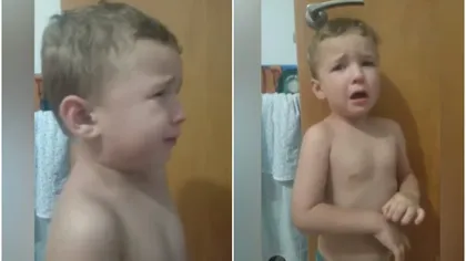 Imagini răvăşitoare! Un băieţel plânge cu toată fiinţa lui pentru că nu poate merge la grădiniţă