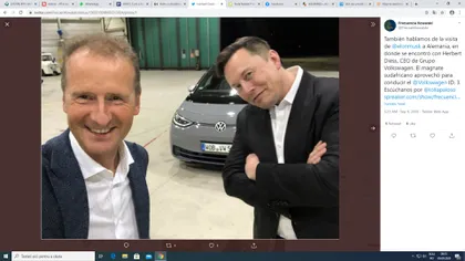 VIDEO Elon Musk a testat modelul VW ID.3 pe pista unui aeroport din Germania. Întâlnire de gradul trei cu şeful Volkswagen