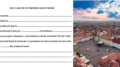 O nouă declarație pe propria răspundere. Prefectura Sibiu a publicat modelul care a fi utilizat pe durata carantinei