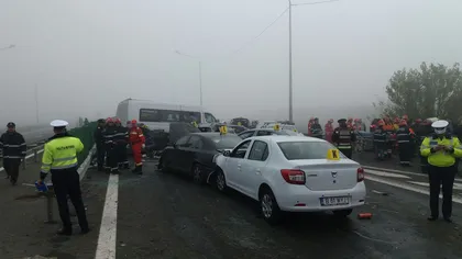 Carambol cu zece maşini pe Autostrada Bucureşti-Piteşti