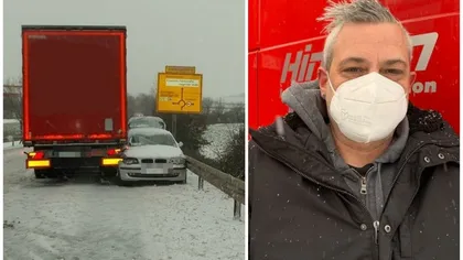 Şofer de TIR, erou în Germania. A oprit cu propriul camion maşina unei şoferiţe care leşinase la volan: 