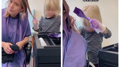 Decizie curajoasă luată de o mamă! Și-a lăsat fetița de trei ani să-i vopsească părul mov. Reacția când a văzut rezultatul e incredibilă VIDEO