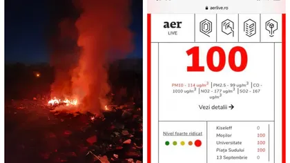Poluare masivă în Bucureşti din cauza cauciucurilor arse de Lăsata Secului. Valoarea maximă admisă, depăşită de zece ori