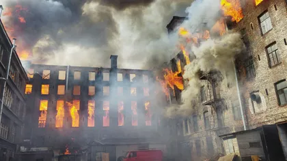 Incendiu violent la o fabrică, în Sankt Petersburg. Un pompier a murit în timpul intervenţiei