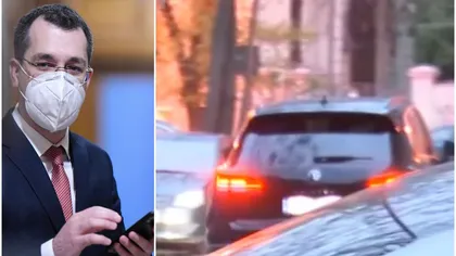 Vlad Voiculescu a plecat pe furiş de la minister, pe uşa din spate. Fostul guvernant de la Sănătate, surprins într-o maşină cu geamuri fumurii