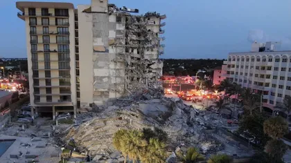 Clădire cu 12 etaje, prăbuşită la Miami. Cel puţin un om a murit, momentul producerii dezastrului a fost surprins de camere VIDEO