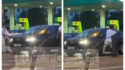 Scandal în trafic, în Bucureşti. Maşină distrusă de doi tineri la semafor. Imagini şocante