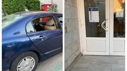 Scandal la Spitalul Judeţean Arad. Poliţist rănit de un bărbat care a forțat ușa de la Medicină Legală, după ce a vandalizat maşinile din zonă