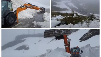 Stratul de zăpadă depăşeşte 8 metri pe Transfăgărăşan. Drumarii continuă operaţiunile de deszăpezire VIDEO