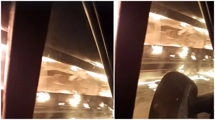 Accident îngrozitor la intrarea în București: un microbuz plin cu pasageri a luat foc VIDEO