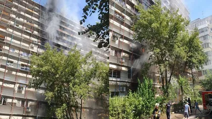 Incendiu puternic în Capitală! Fațada unui bloc, cuprinsă de flăcări, în Sectorul 5! Pompierii au intervenit de urgenţă