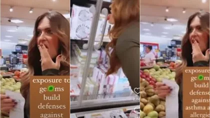 Bloggeriţă antivaccin, interzisă pe Instagram după ce a lins un cărucior în supermarket. Videoclipul a făcut furori pe reţelele de socializare - VIDEO