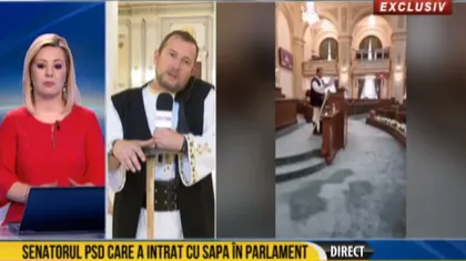 EXCLUSIV | Senatorul PSD care a venit cu sapa în Parlament după ce Iohannis i-a sfătuit pe români să joace golf. 
