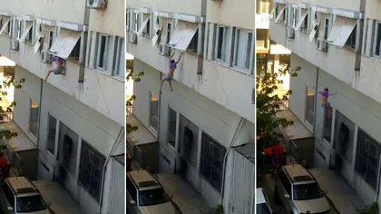 Răpită pentru a fi vândută. De disperare să scape din captivitate, o tânără a sărit de la etaj, momentul terifiant a fost filmat VIDEO