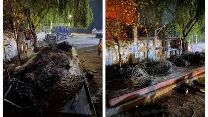 Continuă arderile ilegale din jurul Bucureştiului. Sute de kilograme de cabluri ce urmau să fie incendiate, confiscate de Garda de Mediu
