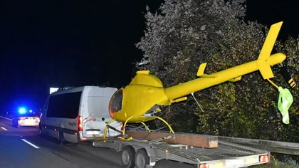 Doi români au fost depistaţi de poliţia germană în timp ce transportau un elicopter cu o remorcă auto