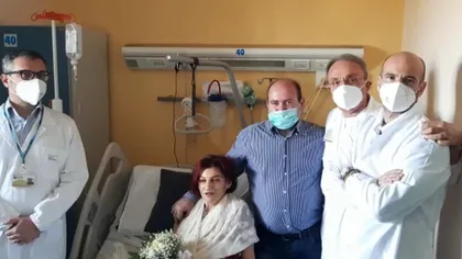 Căsătorie pe patul de spital. Doi români s-au cununat în salonul unde femeia este internată, în Italia, povestea lor i-a emoţionat şi pe medici