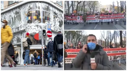 Proteste de amploare la Viena faţă de restricţii şi de vaccinarea obligatorie. Trimisul special România Tv: 