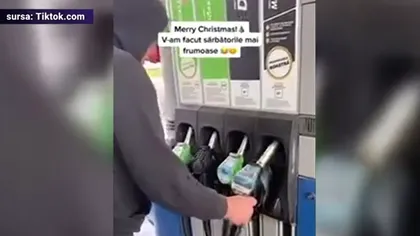 Mare atenţie la alimentarea cu carburant! Un tânăr a fost filmat într-o benzinărie schimbând între ele pistoalele de alimentare VIDEO