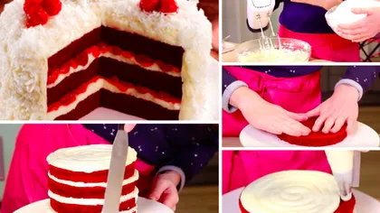 Tort red velvet, cea mai simplă reţetă. Trucuri pentru prepararea şi ornarea celui mai spectaculos desert al Revelionului - VIDEO
