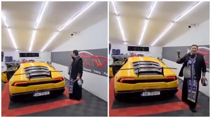Lamborghini Aventador de 500.000 de euro sfințit de preot imediat după cumpărare în showroom! “Doamne ajută!” VIDEO