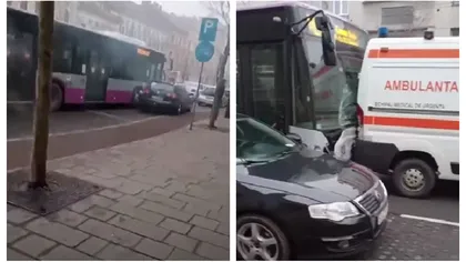 Accident în lanţ, în Cluj. Şase maşini, un autobuz şi o ambulanţă au fost implicate