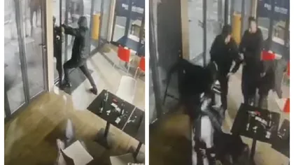 Momente şocante într-o benzinărie din Craiova. Doi bărbaţi au fost bătuţi cu sălbăticie de către agenţii de pază