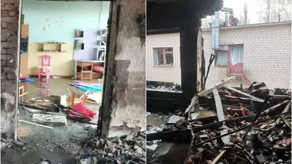 Grădiniţă bombardată în nordul Ucrainei. În momentul atacului, în clădire nu se afla nimeni