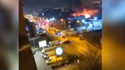 Incendiu uriaş în Capitală. Arde un depozit cu butelii în Prelungirea Ghencea. E pericol de explozie!