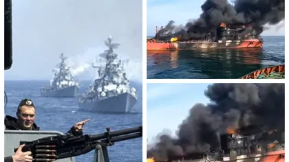 Alertă în Marea Neagră. Rusia a lovit două nave străine VIDEO