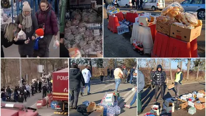 Imagini tulburătoare la Vama Siret. Sute de refugiaţi ucraineni, aşteptaţi cu gogoşi calde şi camioane pline cu alimente. Peste 4000 de oferte de cazare gratuită