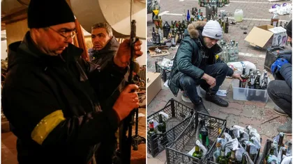 Locuitorii Kievului se pregătesc asiduu să-şi primească invadatorii: 